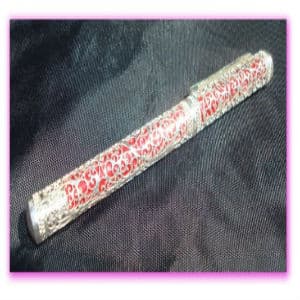 Silver Filigree Pen Red